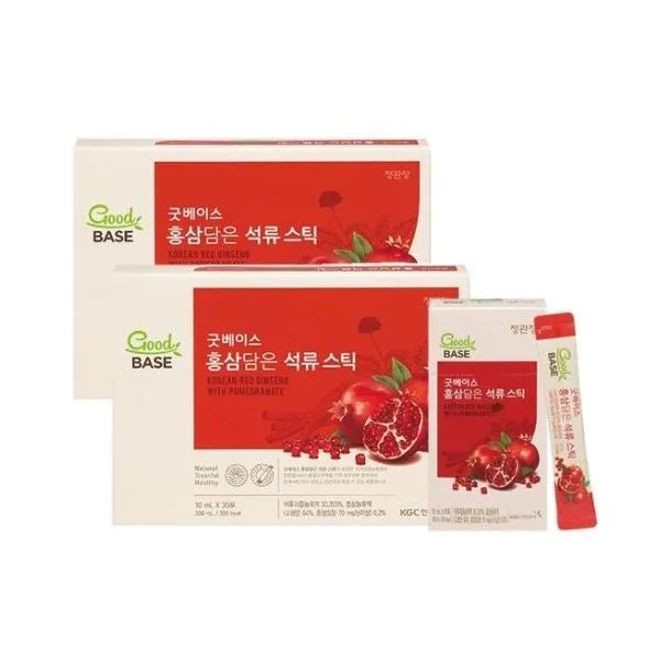 3 Boxes Good Base Korean Red Ginseng Pomegranate Sticks Royal 10ml x 30 Pouches Healthy Foods Korean Traditional Beauty Suppleme