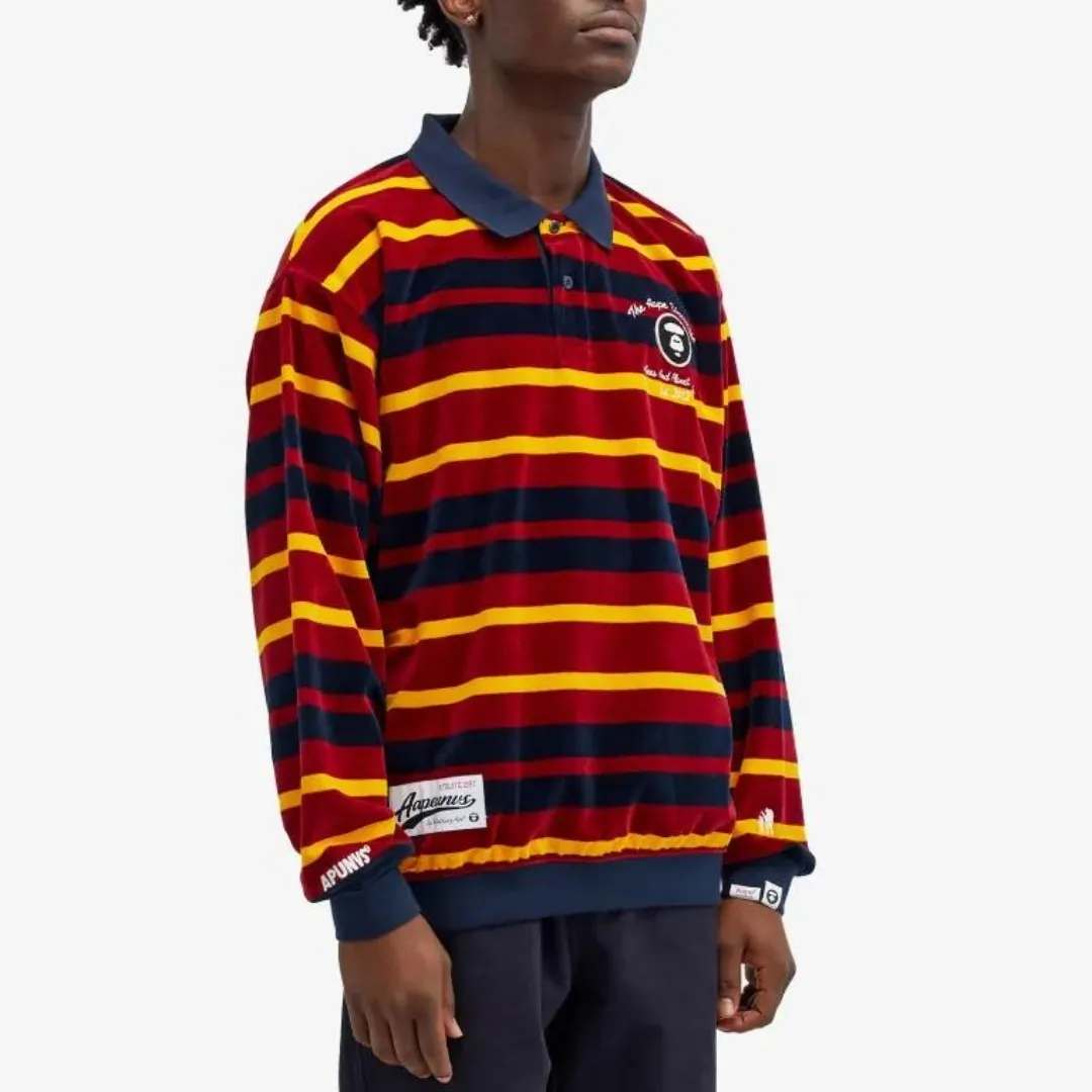 A BATHING APE  |Stripes Unisex Street Style Long Sleeves Cotton Oversized