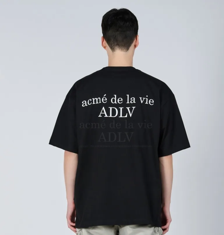 acme de la vie  |Plain Cotton Short Sleeves Oversized T-Shirts