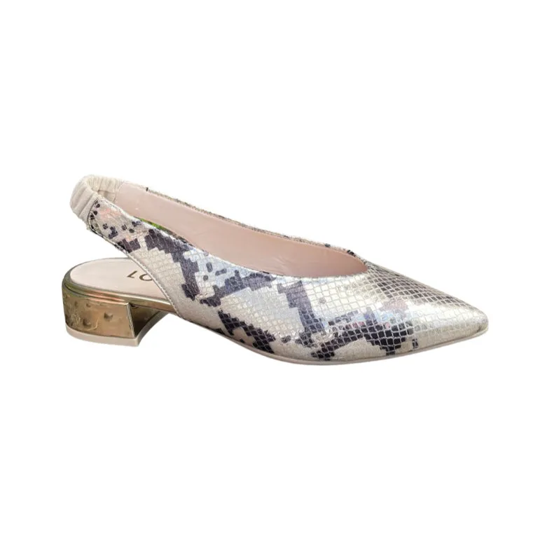 Amare Gold  Print Sling Back