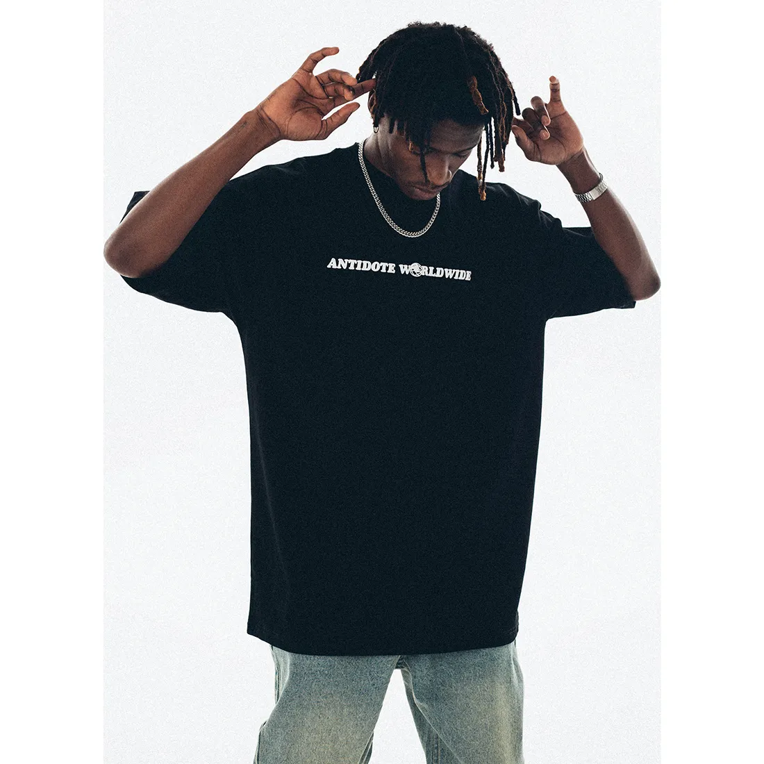 ANTIDOTE  |Crew Neck Unisex Street Style Cotton Short Sleeves Oversized