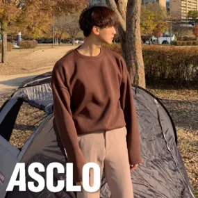 ASCLO  |Crew Neck Casual Style Unisex Street Style U-Neck