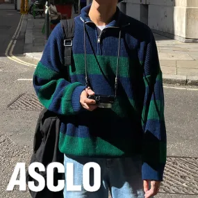 ASCLO  |Stripes Unisex Street Style Long Sleeves Oversized