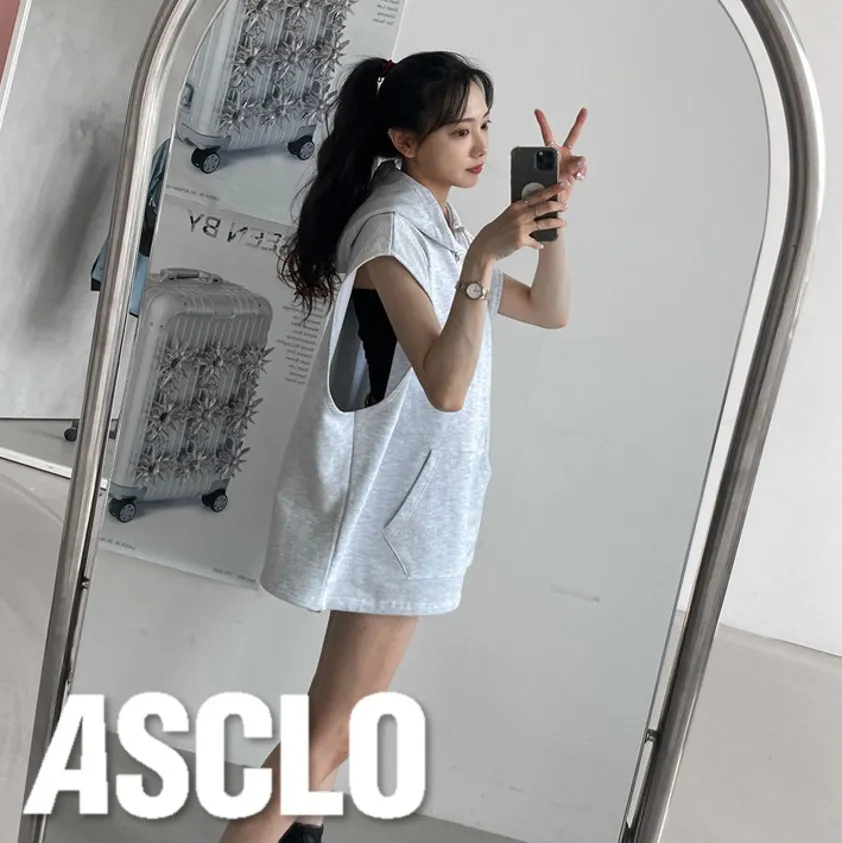 ASCLO  |Unisex Sleeveless Street Style Plain Oversized