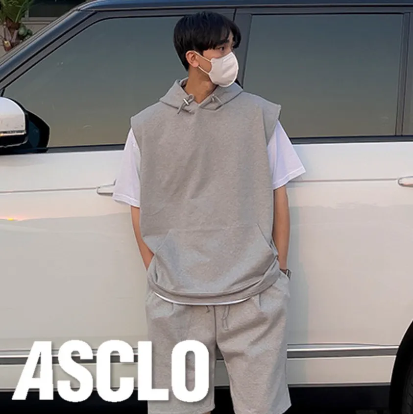 ASCLO  |Unisex Sleeveless Street Style Plain Oversized