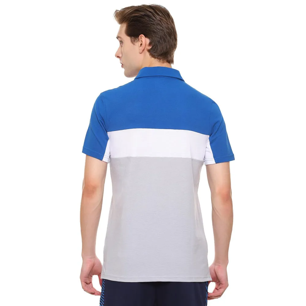 ASICS Men's Color Blocked Polo Top (Lake Drive/Piedmont Grey)