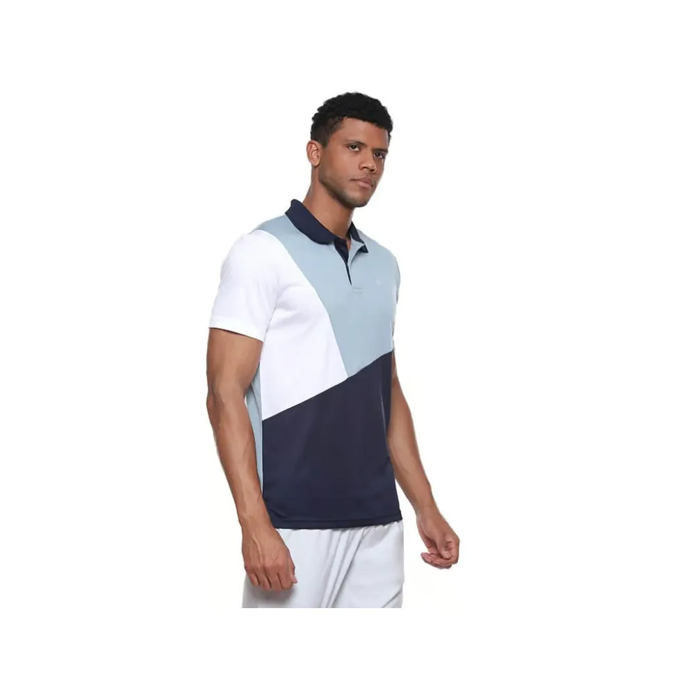 ASICS Men's Color Blocked Polo Top (Light Steel/Midnight/Brilliant White)