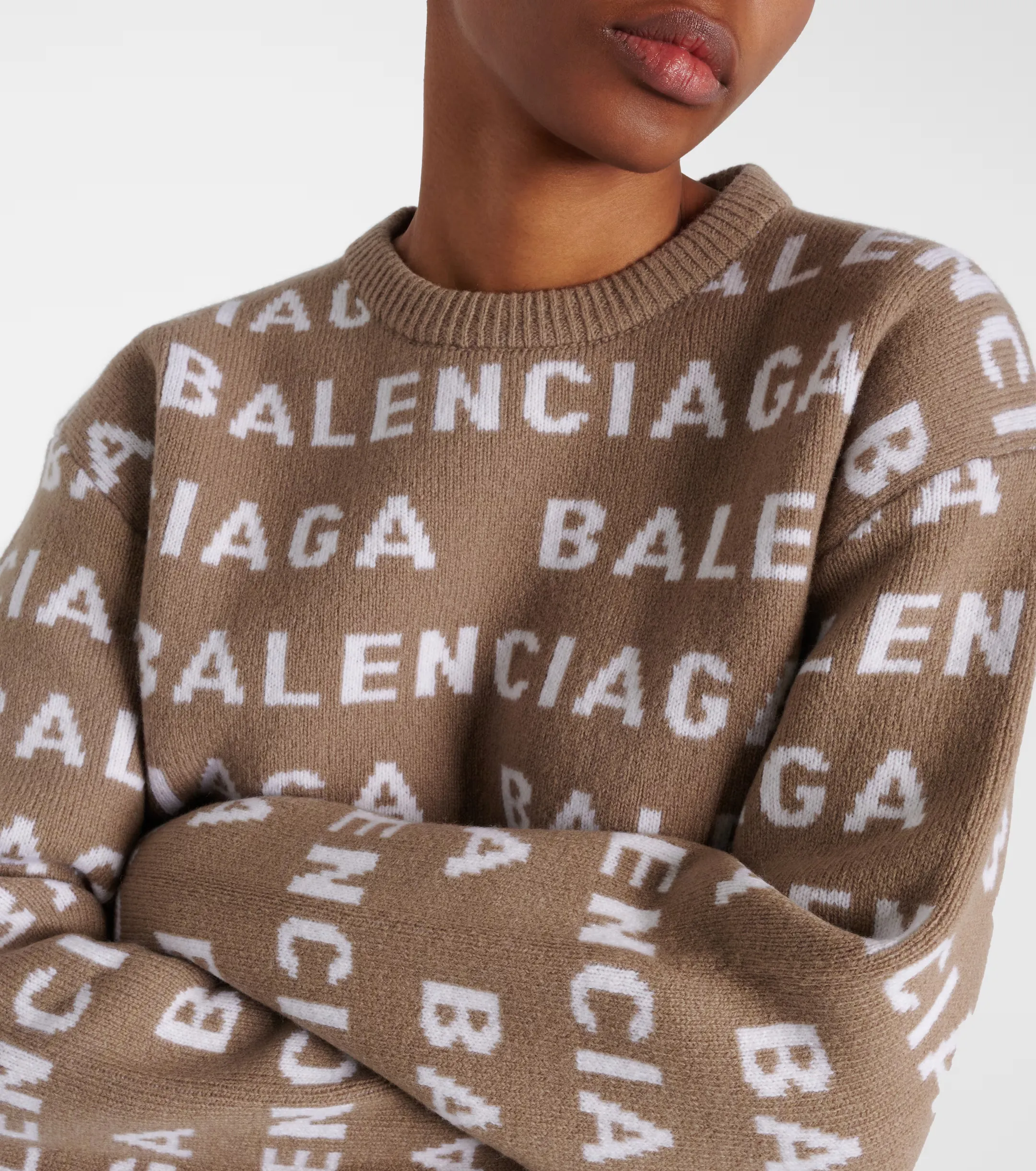 BALENCIAGA  |Crew Neck Casual Style Unisex Wool Rib Long Sleeves