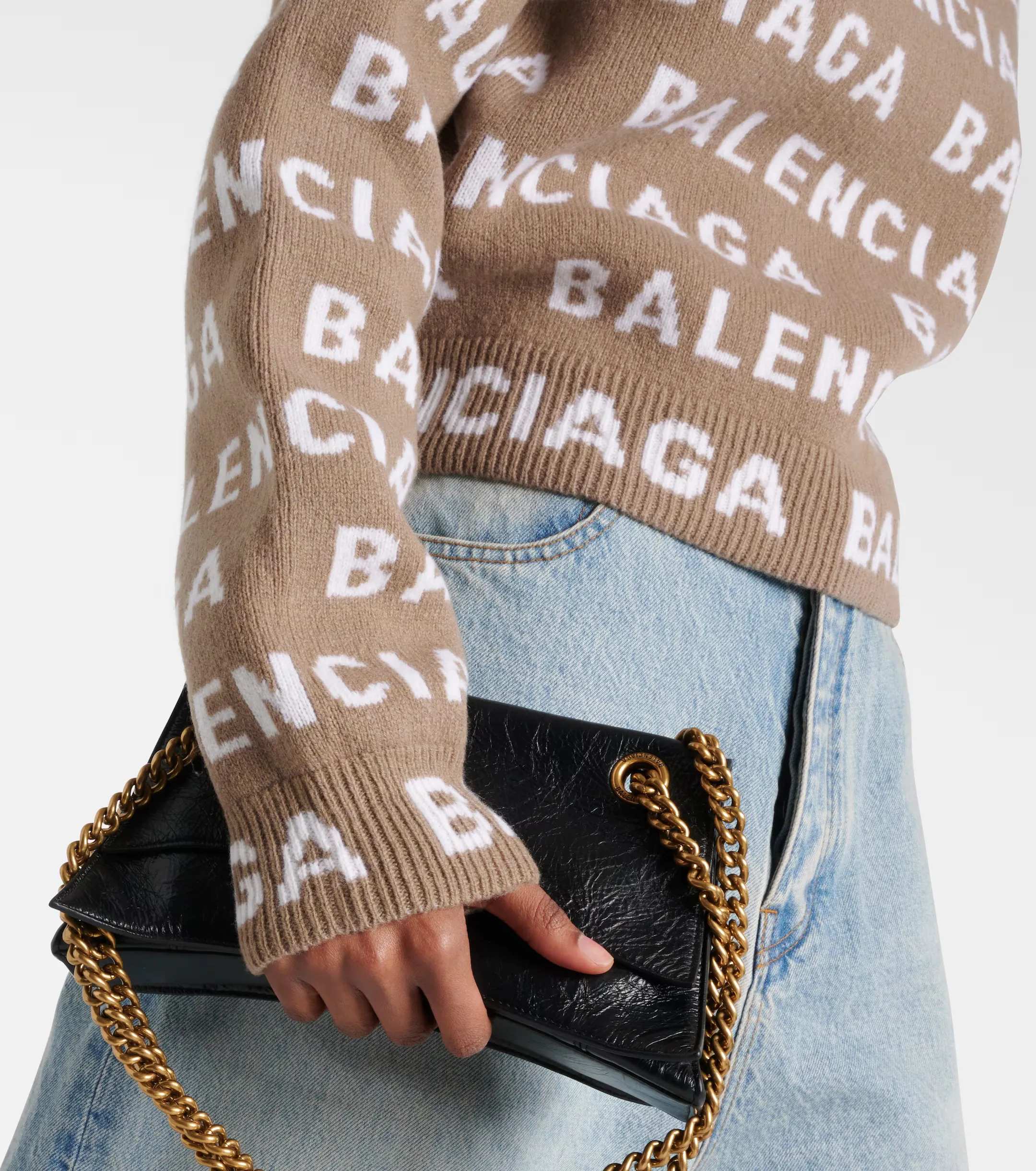 BALENCIAGA  |Crew Neck Casual Style Unisex Wool Rib Long Sleeves