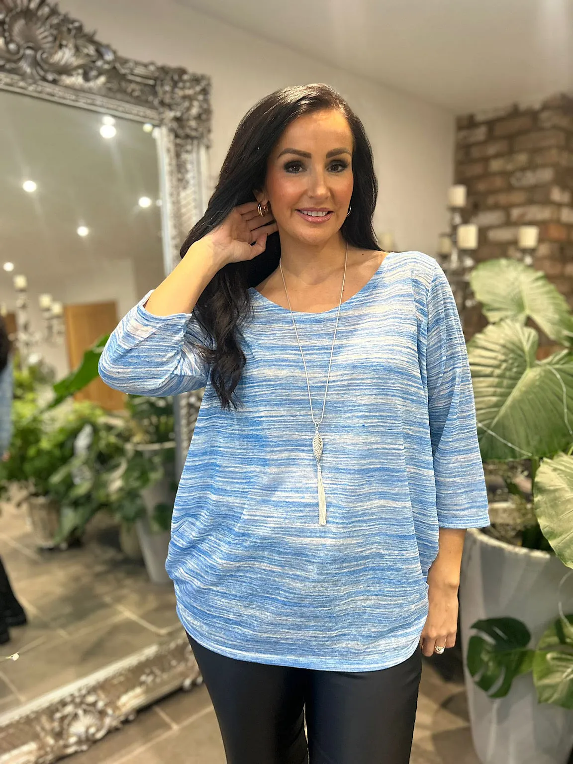 Blue Marl Lightweight Top Jennifer