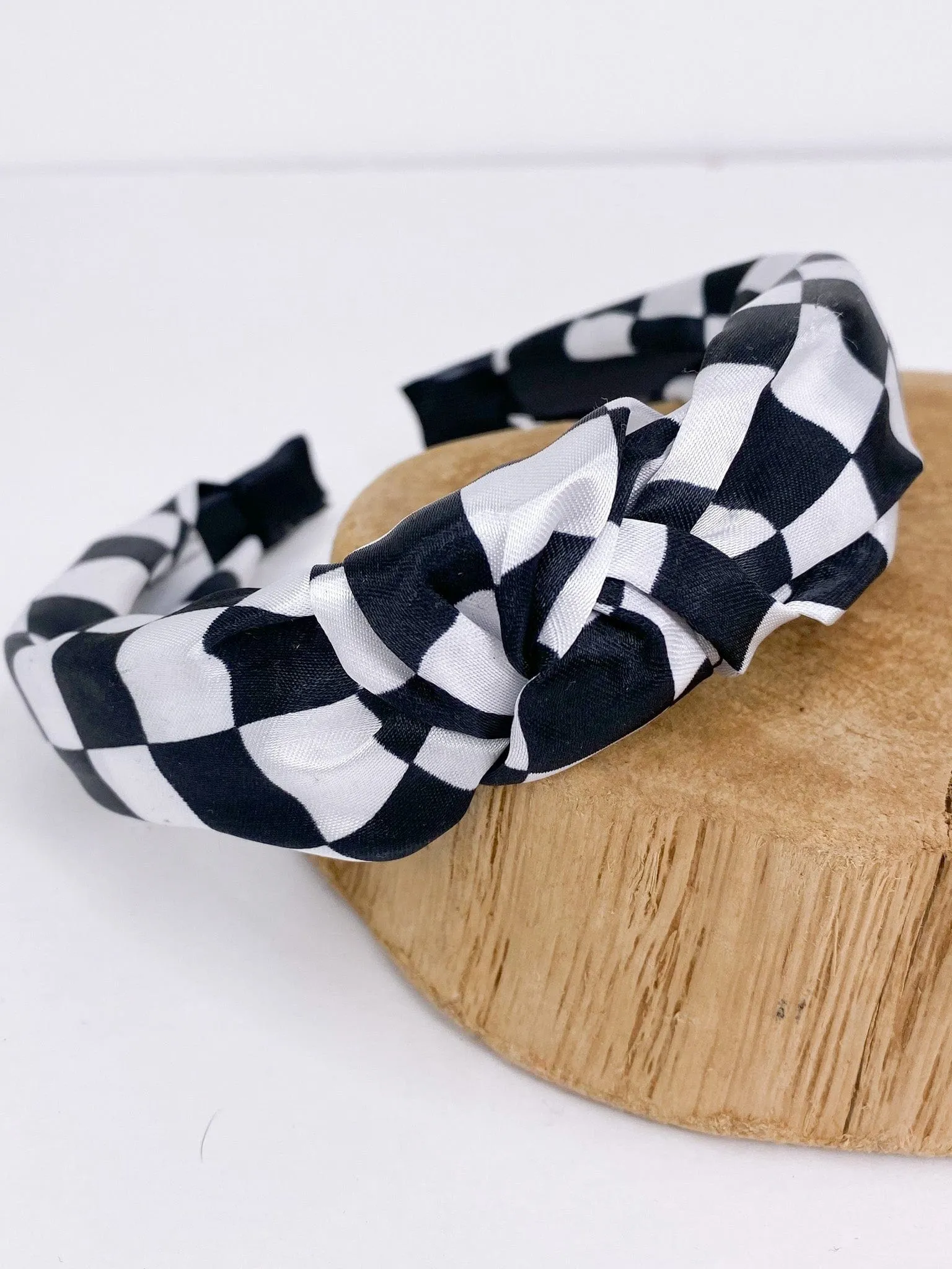 B&W Retro Check Headband