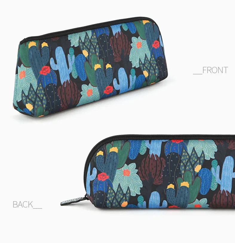 Cactus Plants Graphic Pencil Cases Stationery Zipper School 19cm Office Cosmetics Pouches Artists Designer Prints Gifts Bags Pur