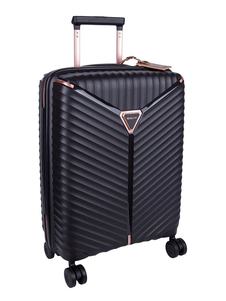 Cellini Allure Lrg 4 Wheel Trolley Case  Black