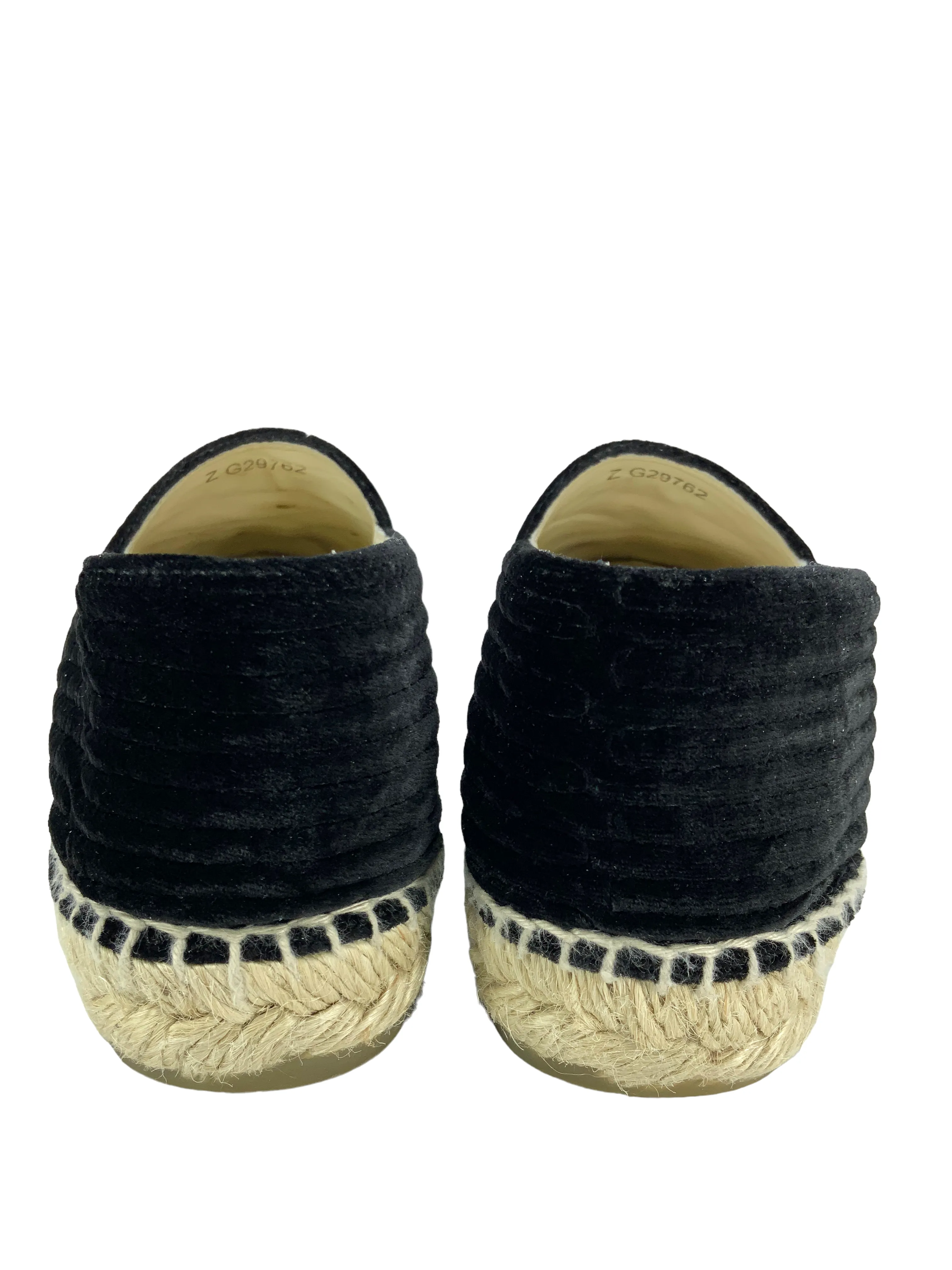 CHANEL Quilted Velvet CC Espadrilles Size 6