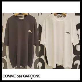 COMME des GARCONS  |Unisex Short Sleeves Oversized Logo Designers T-Shirts