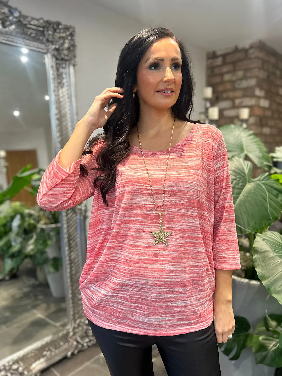 Coral Marl Lightweight Top Jennifer