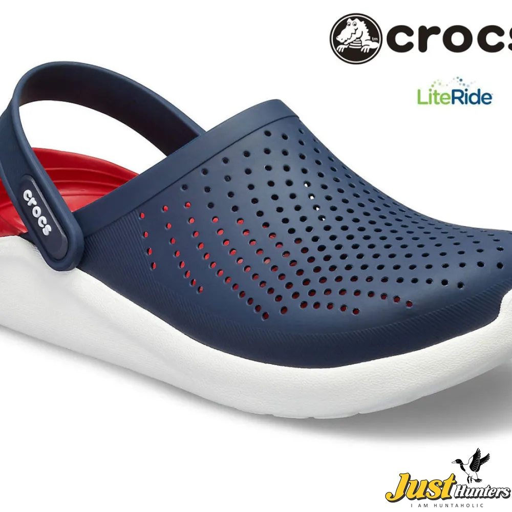 Crocs LiteRide Clogs Navy Blue and Red