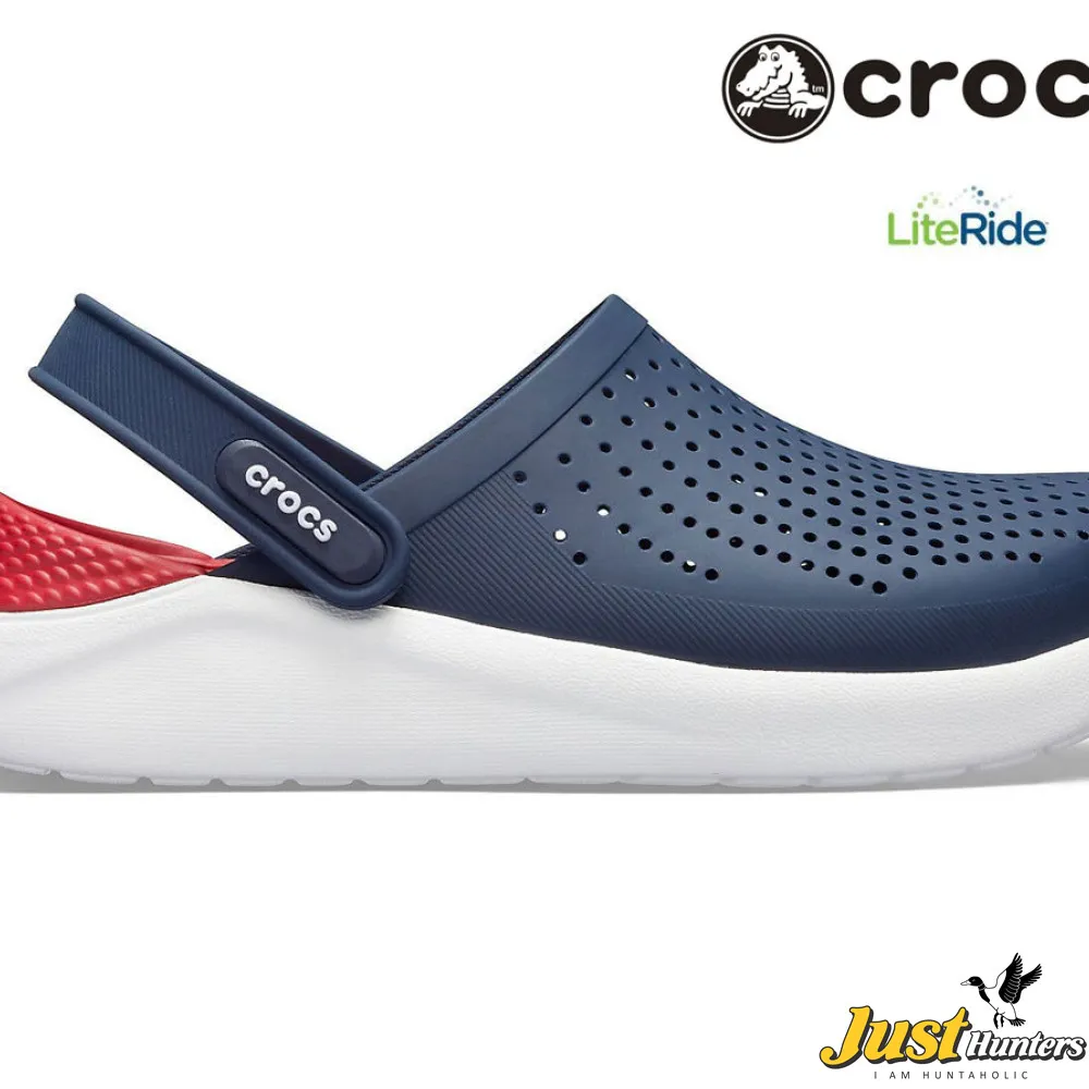 Crocs LiteRide Clogs Navy Blue and Red