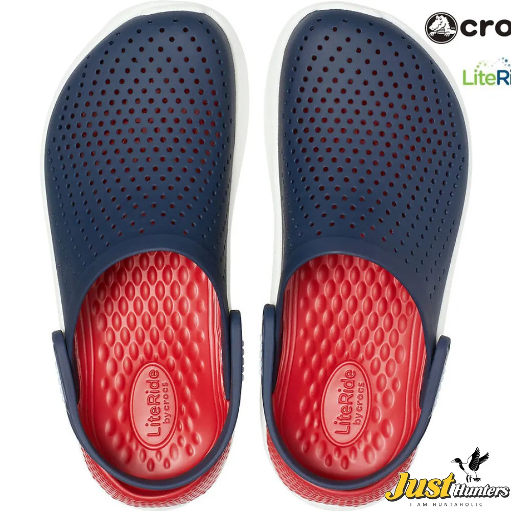 Crocs LiteRide Clogs Navy Blue and Red