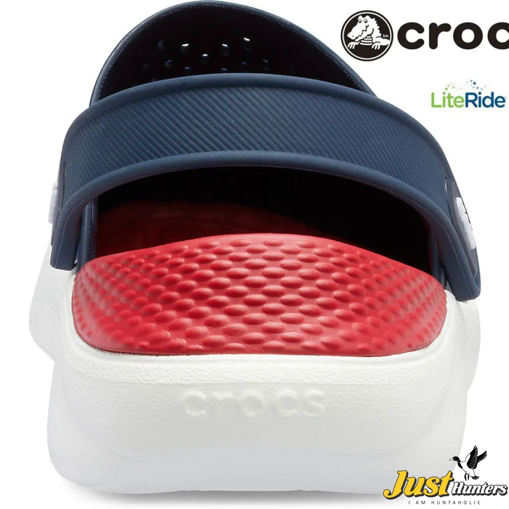 Crocs LiteRide Clogs Navy Blue and Red