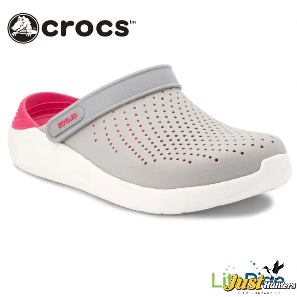 Crocs LiteRide Clogs Pearl White and Rose Red