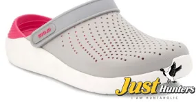 Crocs LiteRide Clogs Pearl White and Rose Red