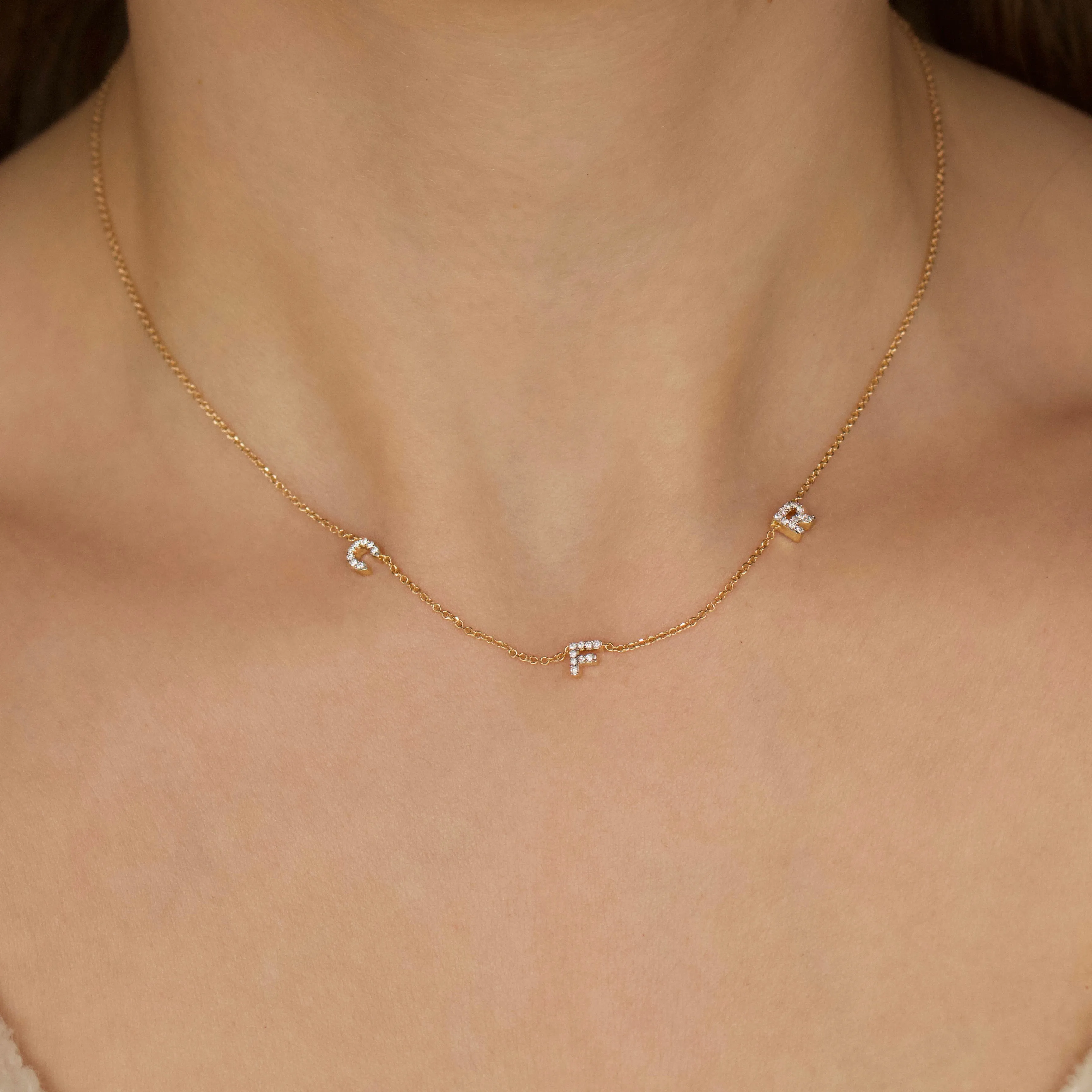 Custom Made Diamond Initial Necklace