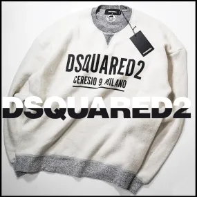 D SQUARED2  |Crew Neck Street Style Long Sleeves Oversized Logo Luxury