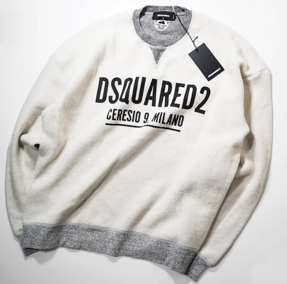 D SQUARED2  |Crew Neck Street Style Long Sleeves Oversized Logo Luxury