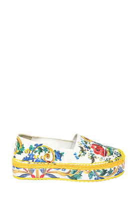 Dolce & Gabbana Multicolour Canvas Floral Printed Espadrilles sz 40