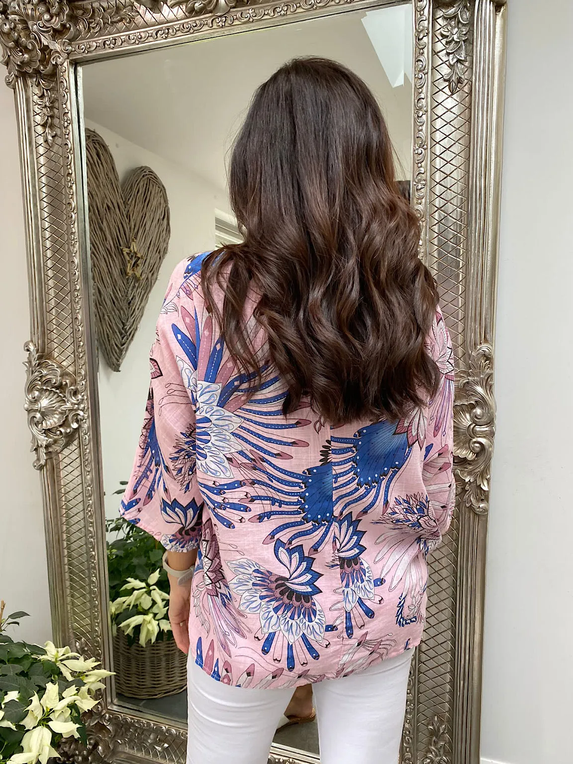 Feather Print Lightweight Top Polly