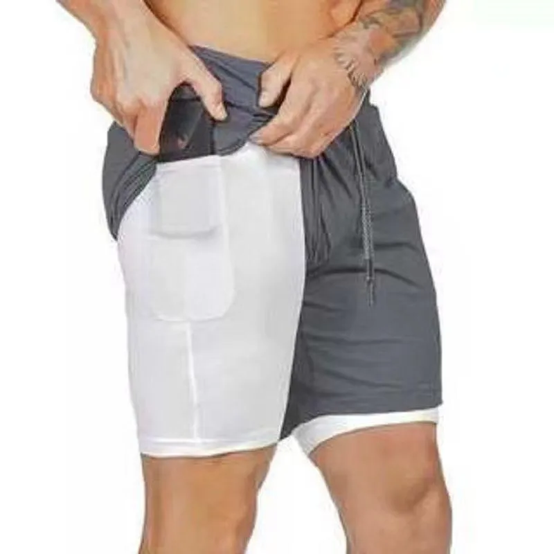 Get Fit in Style with 2 in 1 Gym Sports Shorts Perfect for Quick Dry Workouts and Jogging