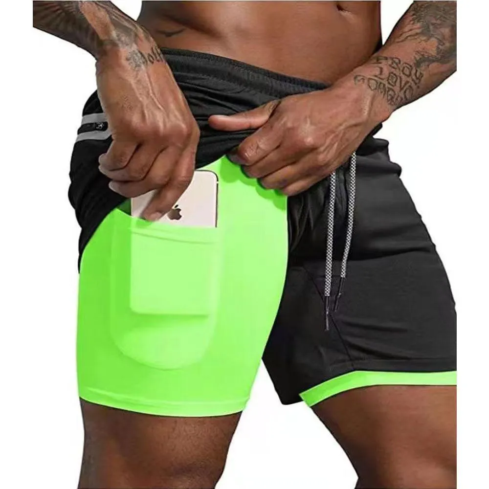 Get Fit in Style with 2 in 1 Gym Sports Shorts Perfect for Quick Dry Workouts and Jogging