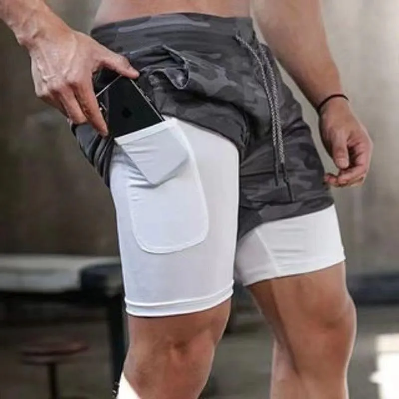 Get Fit in Style with 2 in 1 Gym Sports Shorts Perfect for Quick Dry Workouts and Jogging