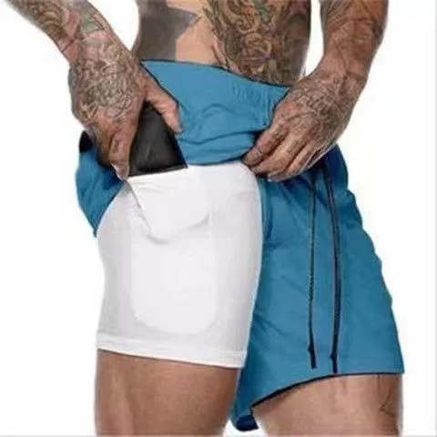 Get Fit in Style with 2 in 1 Gym Sports Shorts Perfect for Quick Dry Workouts and Jogging