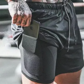 Get Fit in Style with 2 in 1 Gym Sports Shorts Perfect for Quick Dry Workouts and Jogging