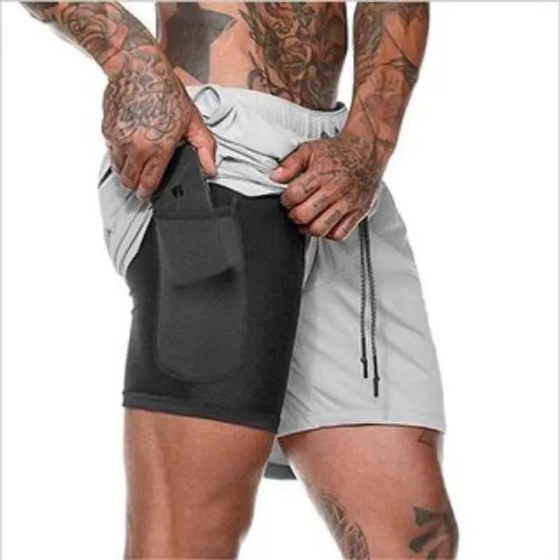 Get Fit in Style with 2 in 1 Gym Sports Shorts Perfect for Quick Dry Workouts and Jogging