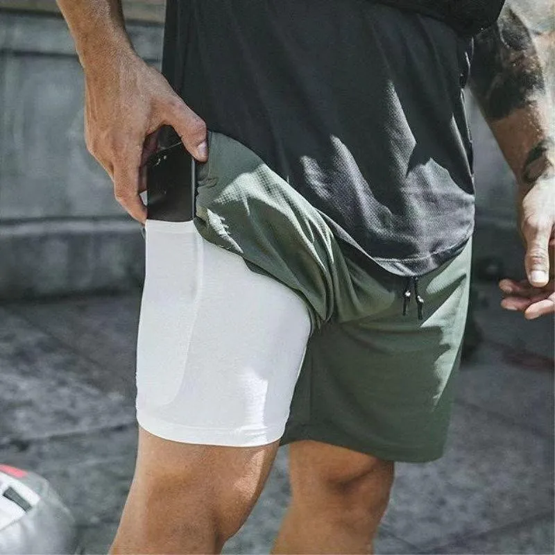 Get Fit in Style with 2 in 1 Gym Sports Shorts Perfect for Quick Dry Workouts and Jogging