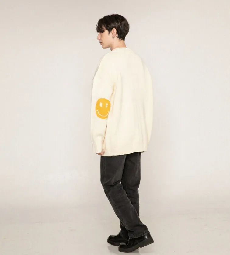 GRAVER  |Unisex Street Style Oversized Logo Cardigans