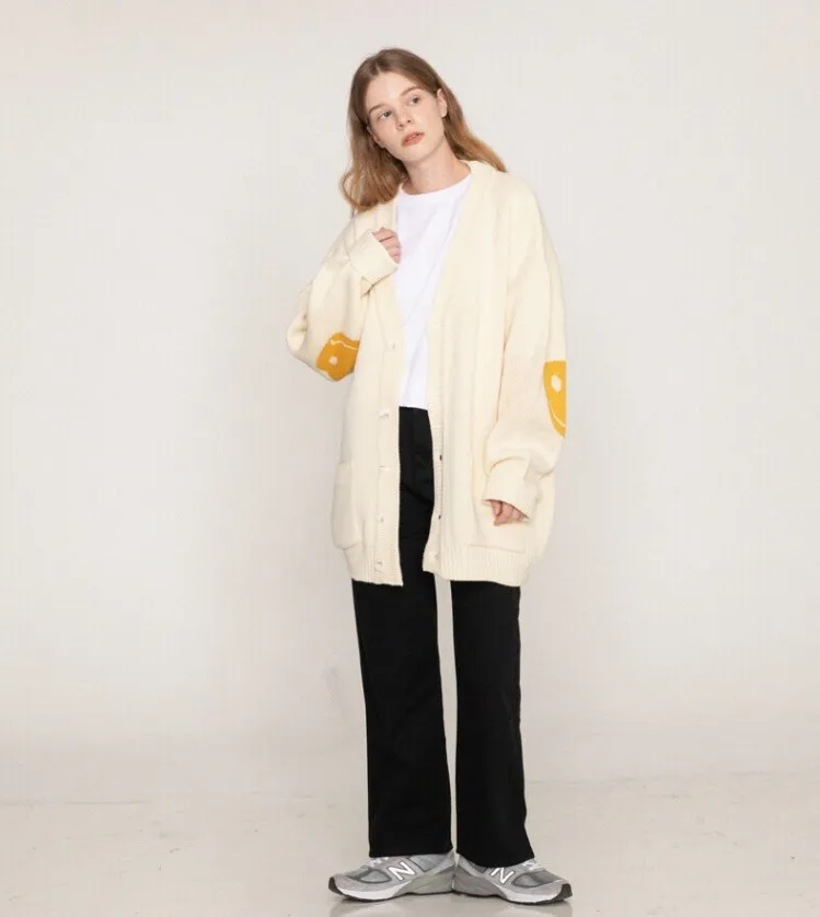 GRAVER  |Unisex Street Style Oversized Logo Cardigans