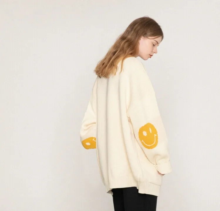 GRAVER  |Unisex Street Style Oversized Logo Cardigans