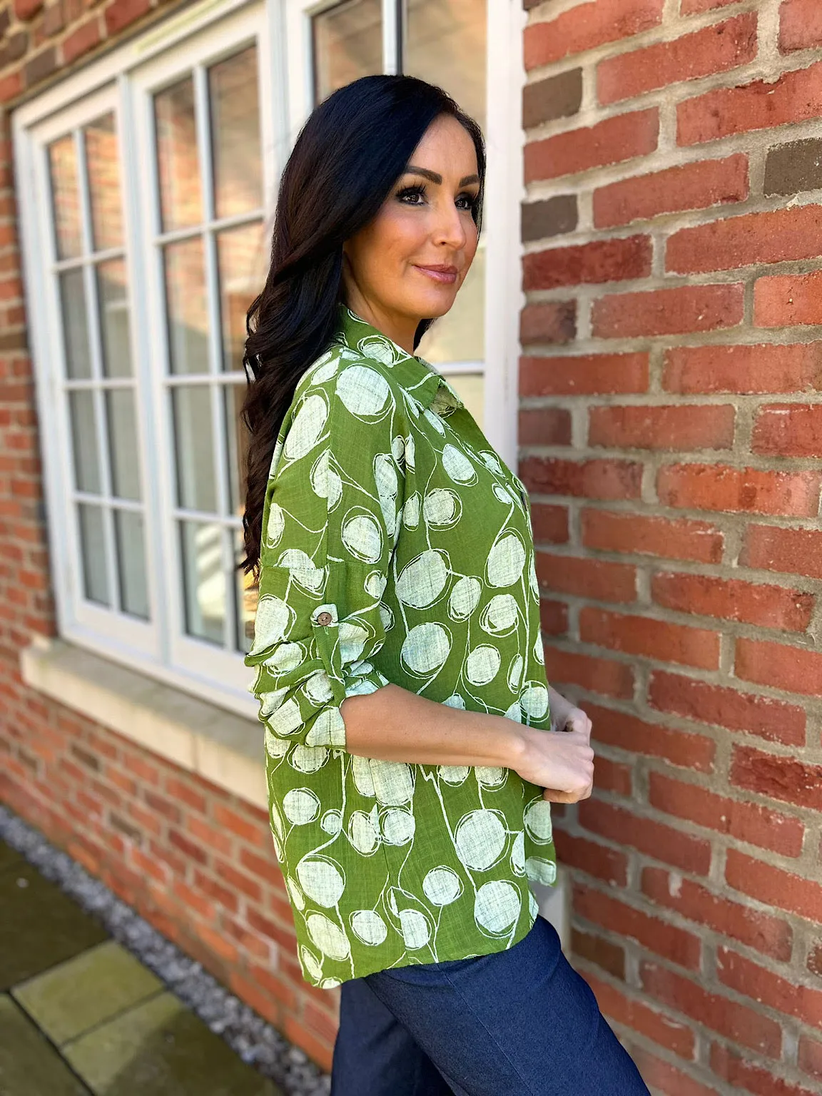 Green Multi Circle Lightweight Shirt Ruby