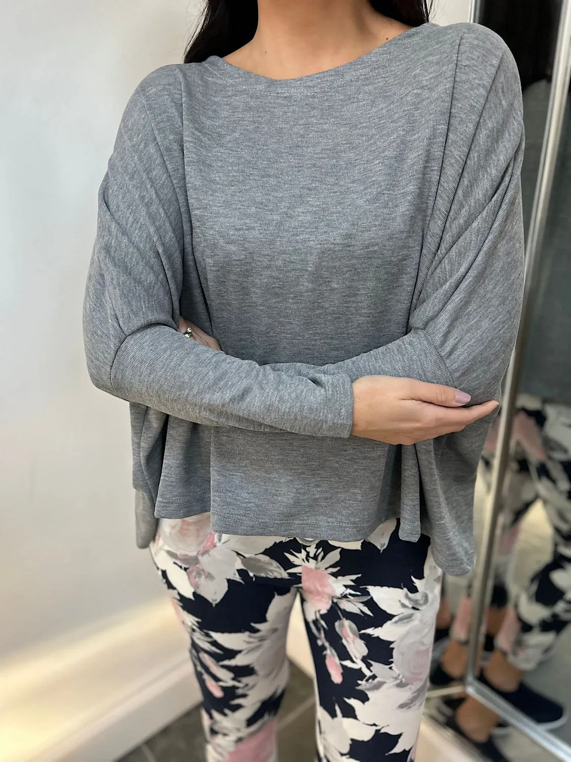 Grey Lightweight Sweat Top Delaney