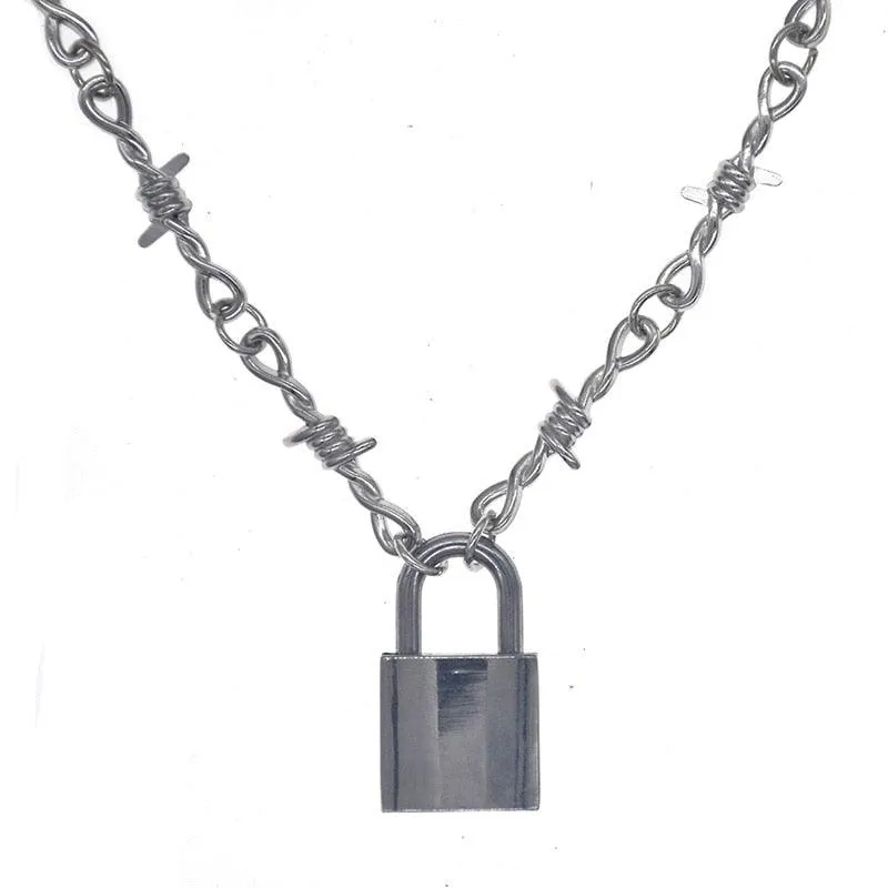 Handmade Cool PadLock Pendant Necklace