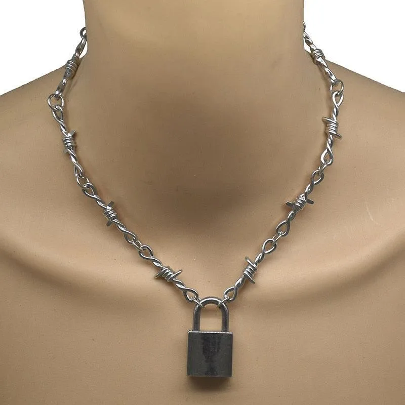 Handmade Cool PadLock Pendant Necklace