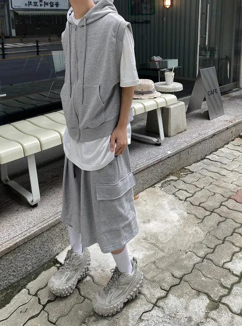 HOLY IN CODE  |Unisex Sleeveless Street Style Plain Cotton Medium Oversized