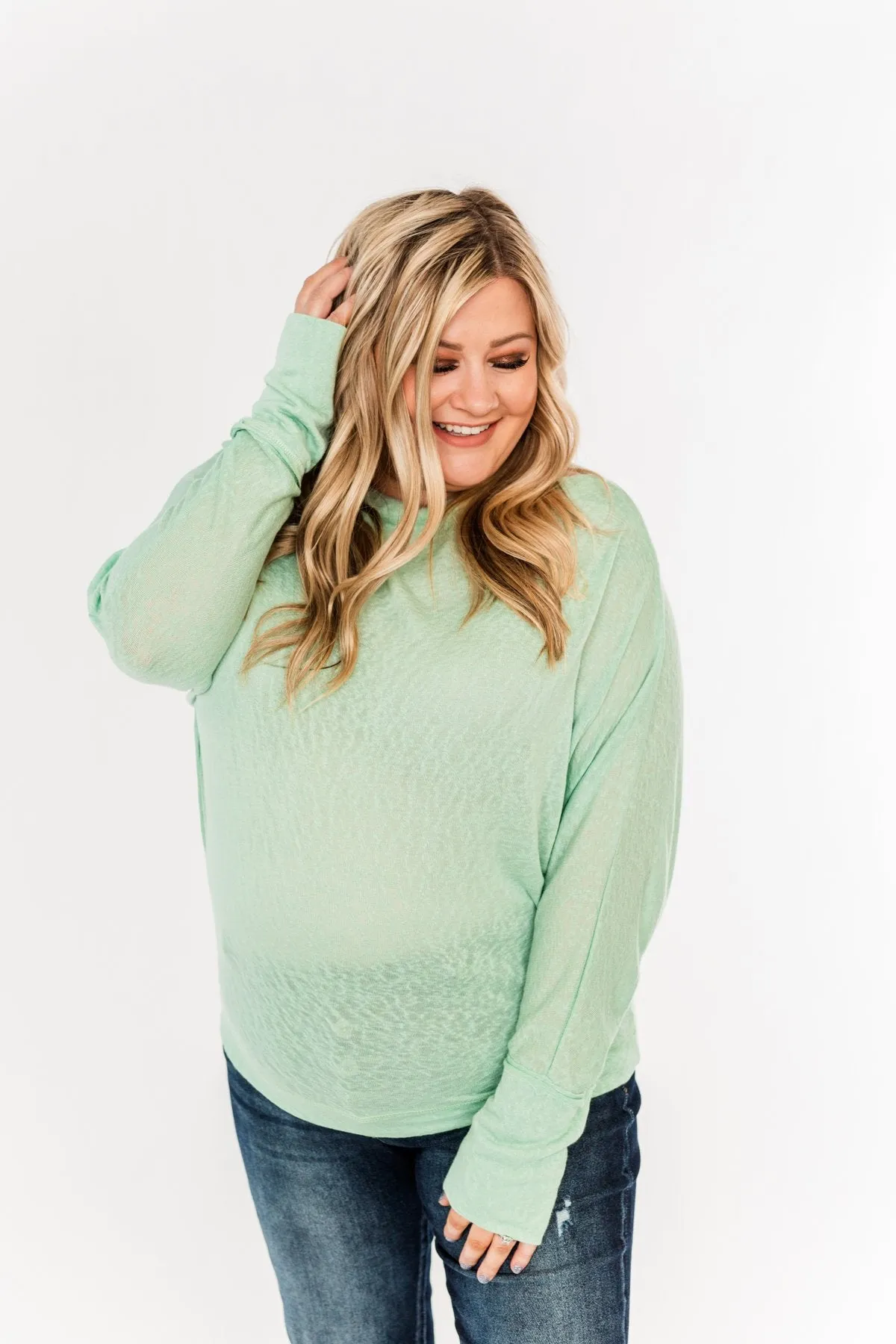 Hometown Cutie Lightweight Dolman Top- Mint