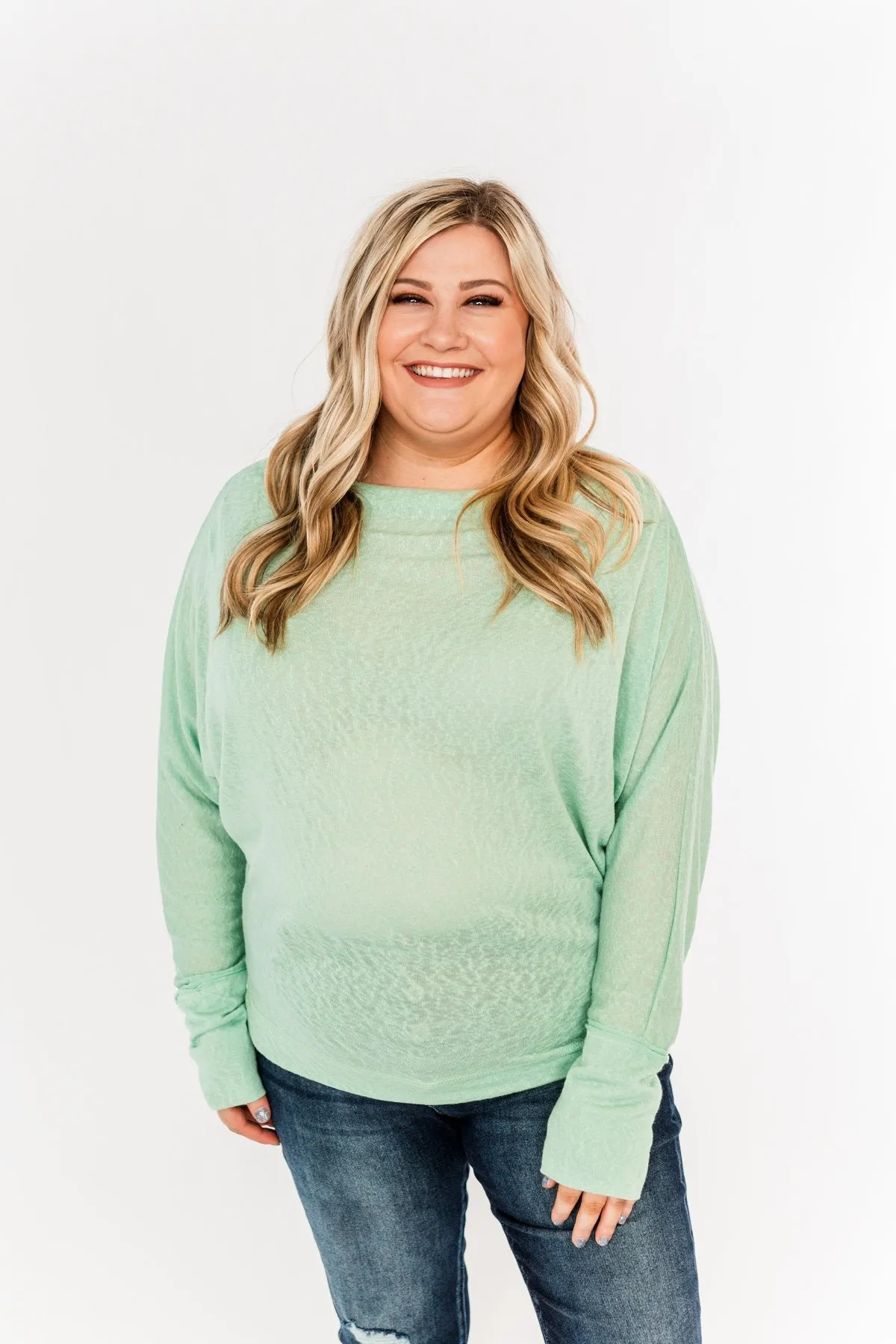 Hometown Cutie Lightweight Dolman Top- Mint