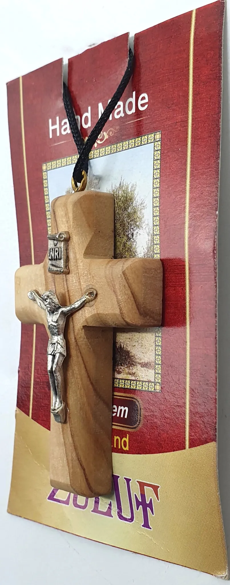 Jesus Steel Olive Wood Cross Pendants - Symbolic and Stylish Accessories for Spiritual Expression