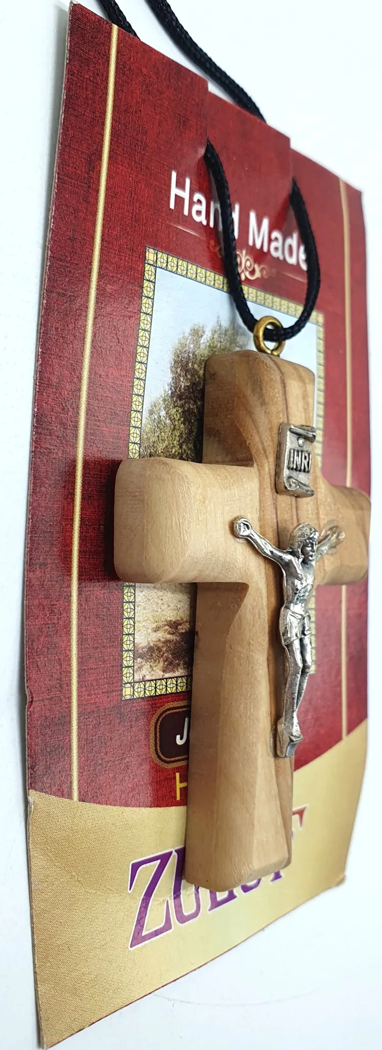 Jesus Steel Olive Wood Cross Pendants - Symbolic and Stylish Accessories for Spiritual Expression